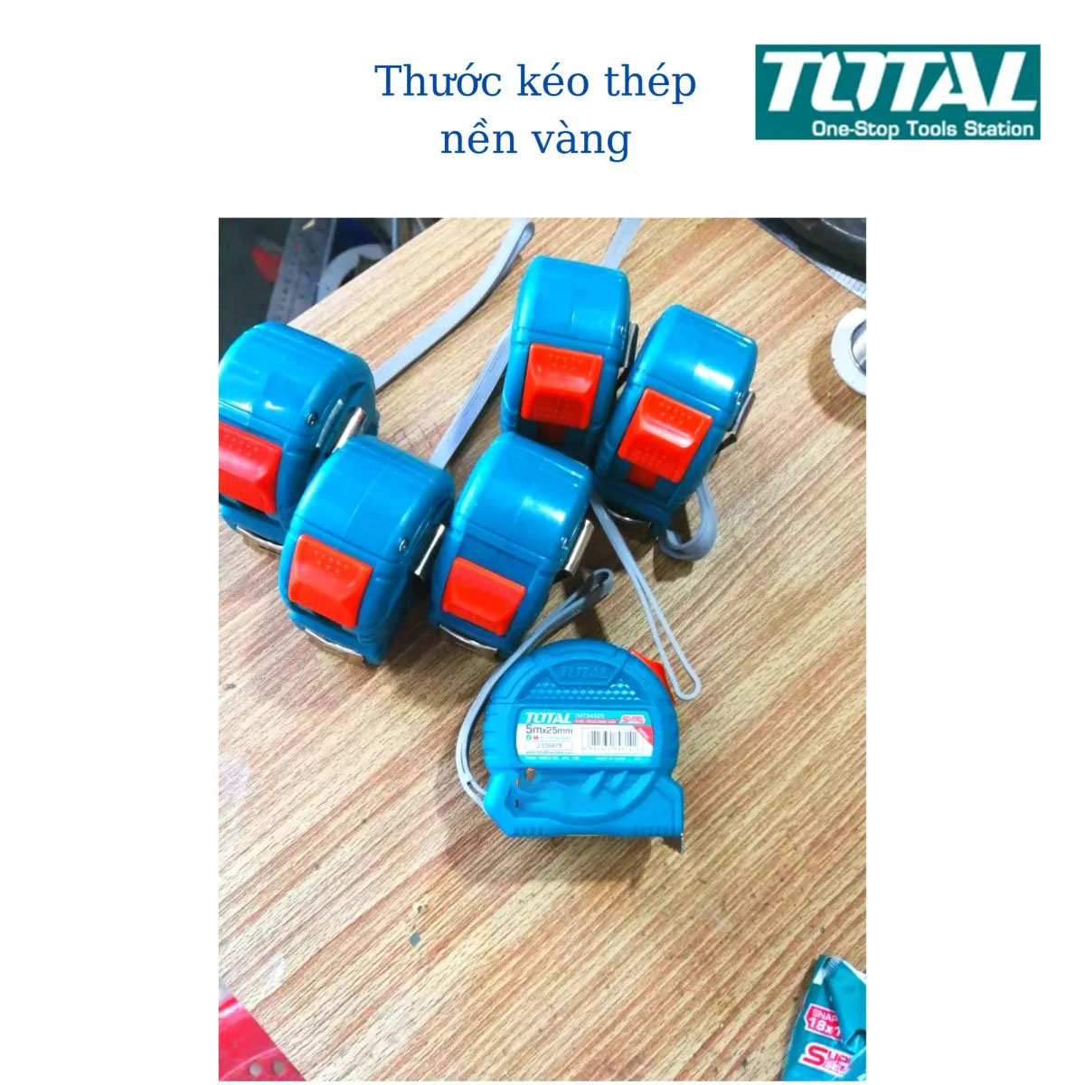 Hình ảnh 2 của mặt hàng Thước kéo thép nền vàng 5x19mm total TMT34519