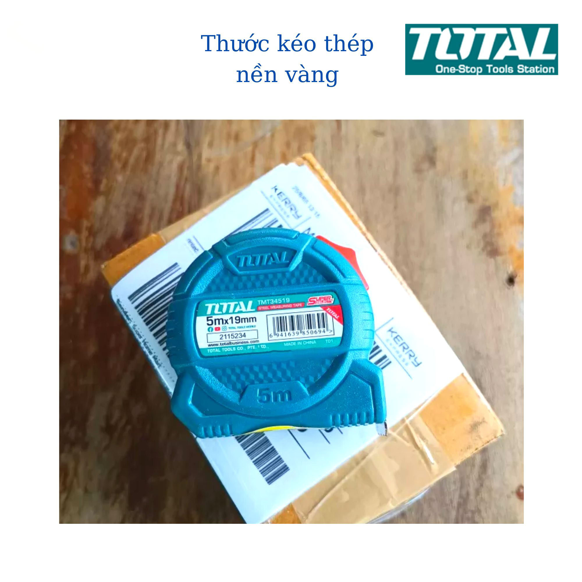 Hình ảnh 3 của mặt hàng Thước kéo thép nền vàng 5x19mm total TMT34519