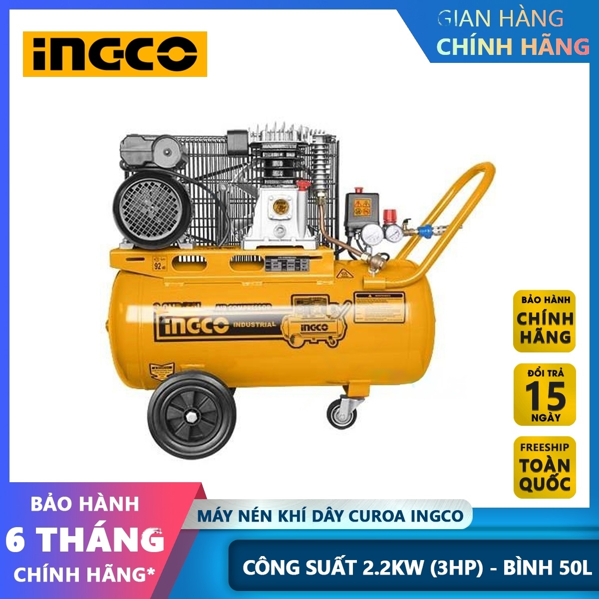 Hình ảnh 1 của mặt hàng Máy nén khí dây curoa Ingco AC300508T