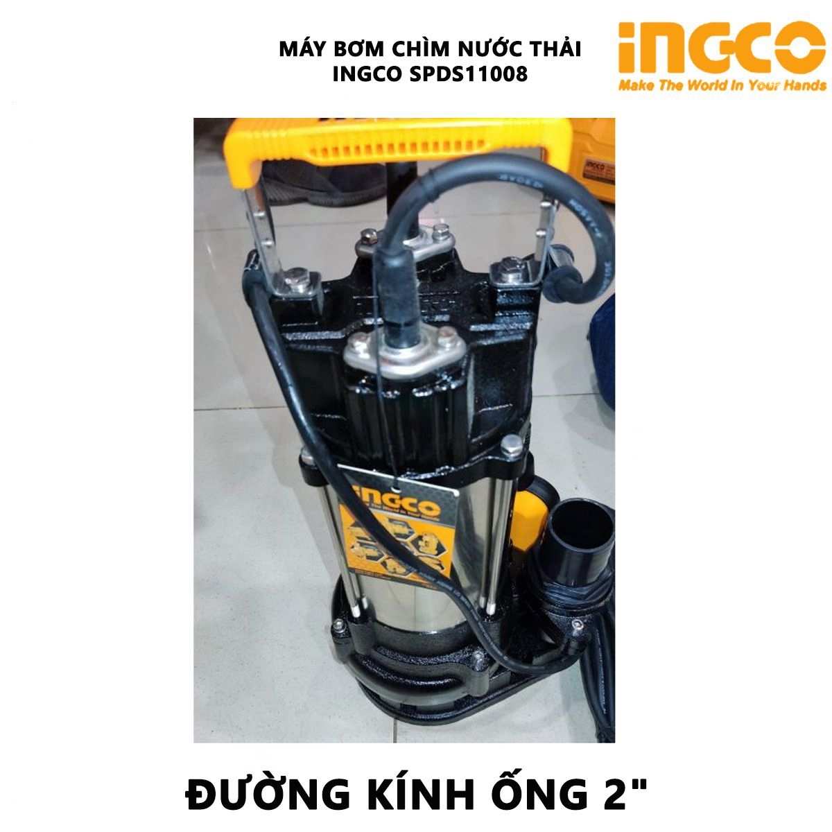 Hình ảnh 2 của mặt hàng Máy bơm chìm nước thải Ingco SPDS11008