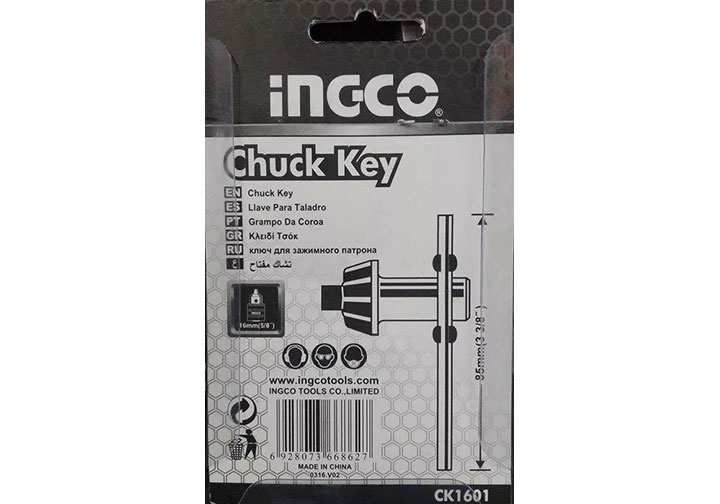 Hình ảnh 2 của mặt hàng Chìa vặn đầu khoan Ingco CK1601