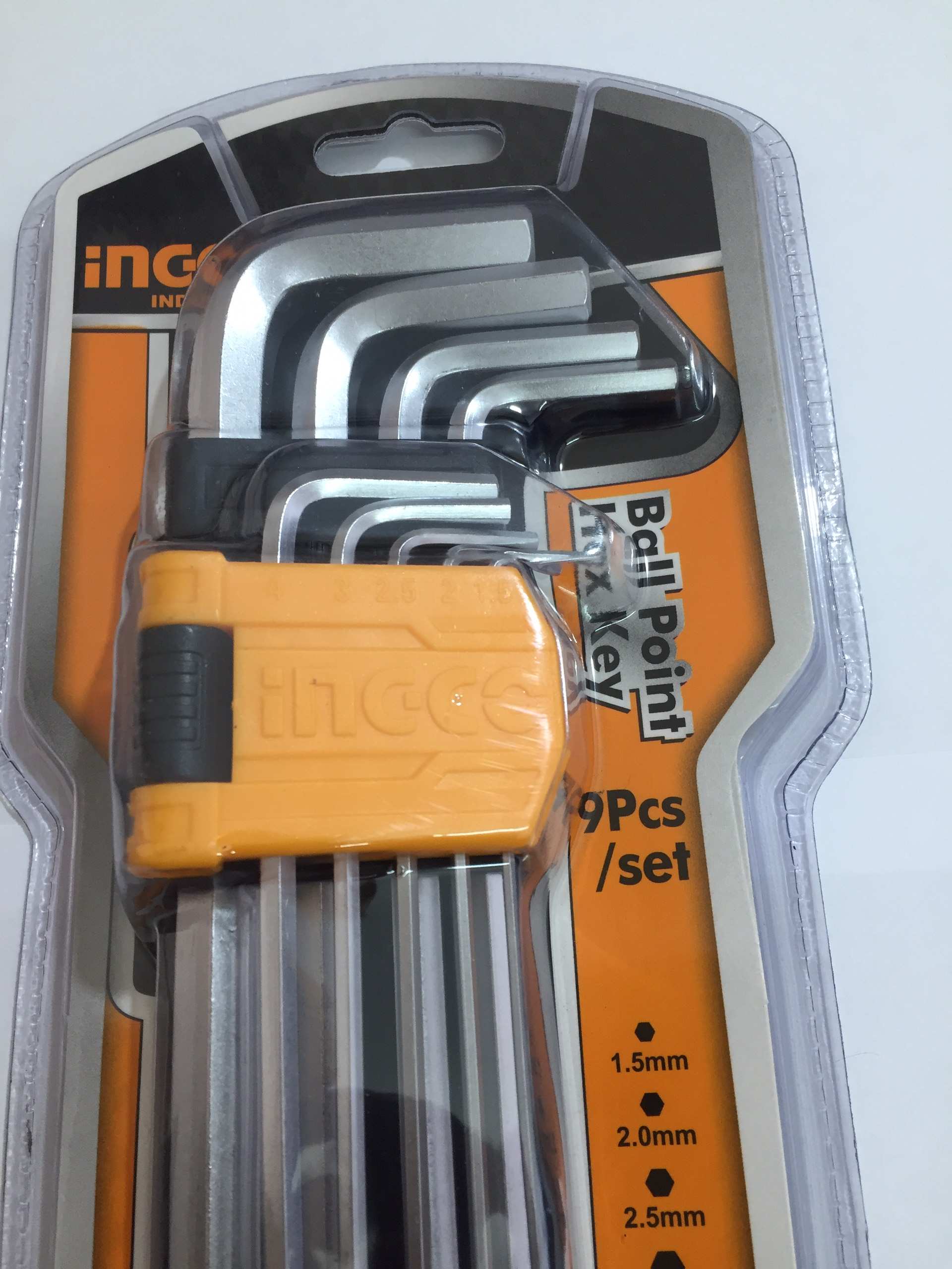 Hình ảnh 7 của mặt hàng Bộ 9 chìa lục giác đầu tròn Ingco HHK12092