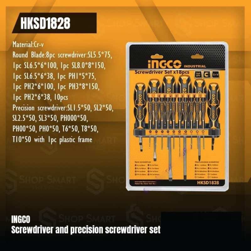 Hình ảnh 1 của mặt hàng Bộ 18 tua vít Ingco HKSD1828