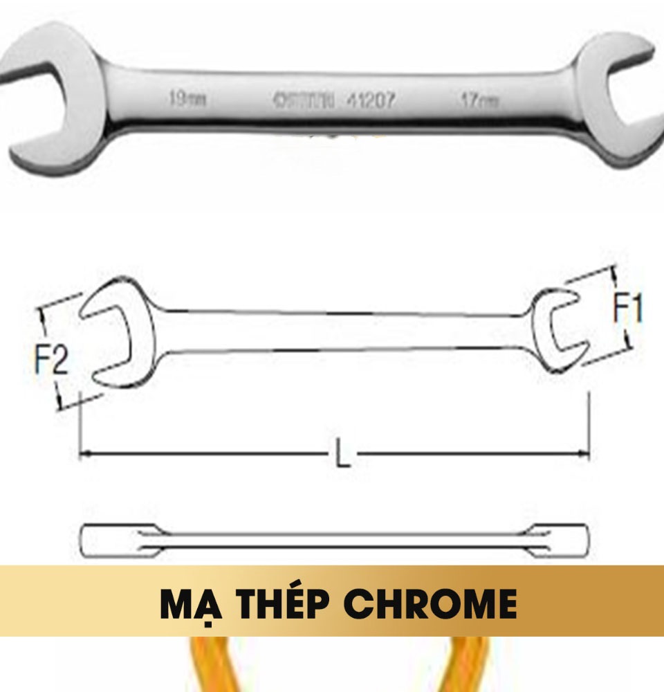 Hình ảnh 3 của mặt hàng Cờ lê 2 miệng Ingco HDSPA08091