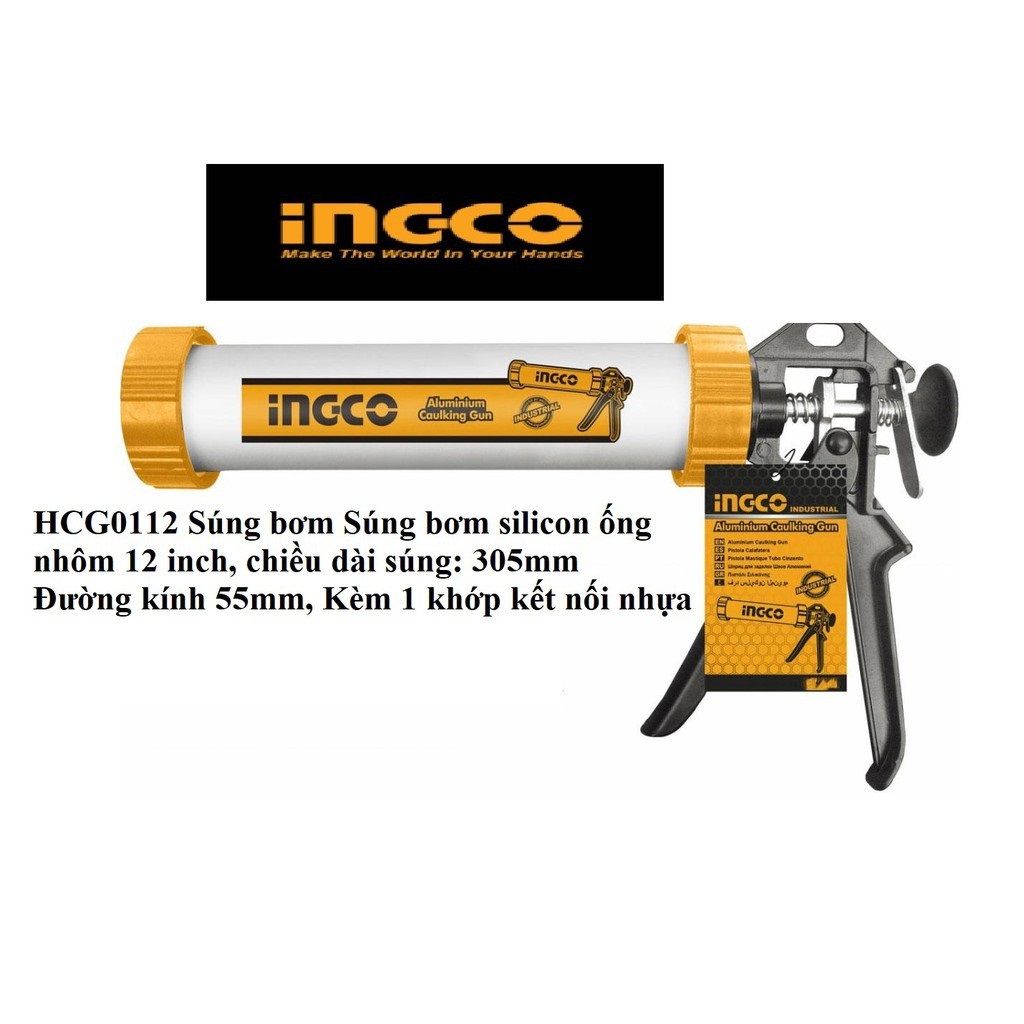 Hình ảnh 1 của mặt hàng Súng bơm silicon ống nhôm Ingco HCG0112