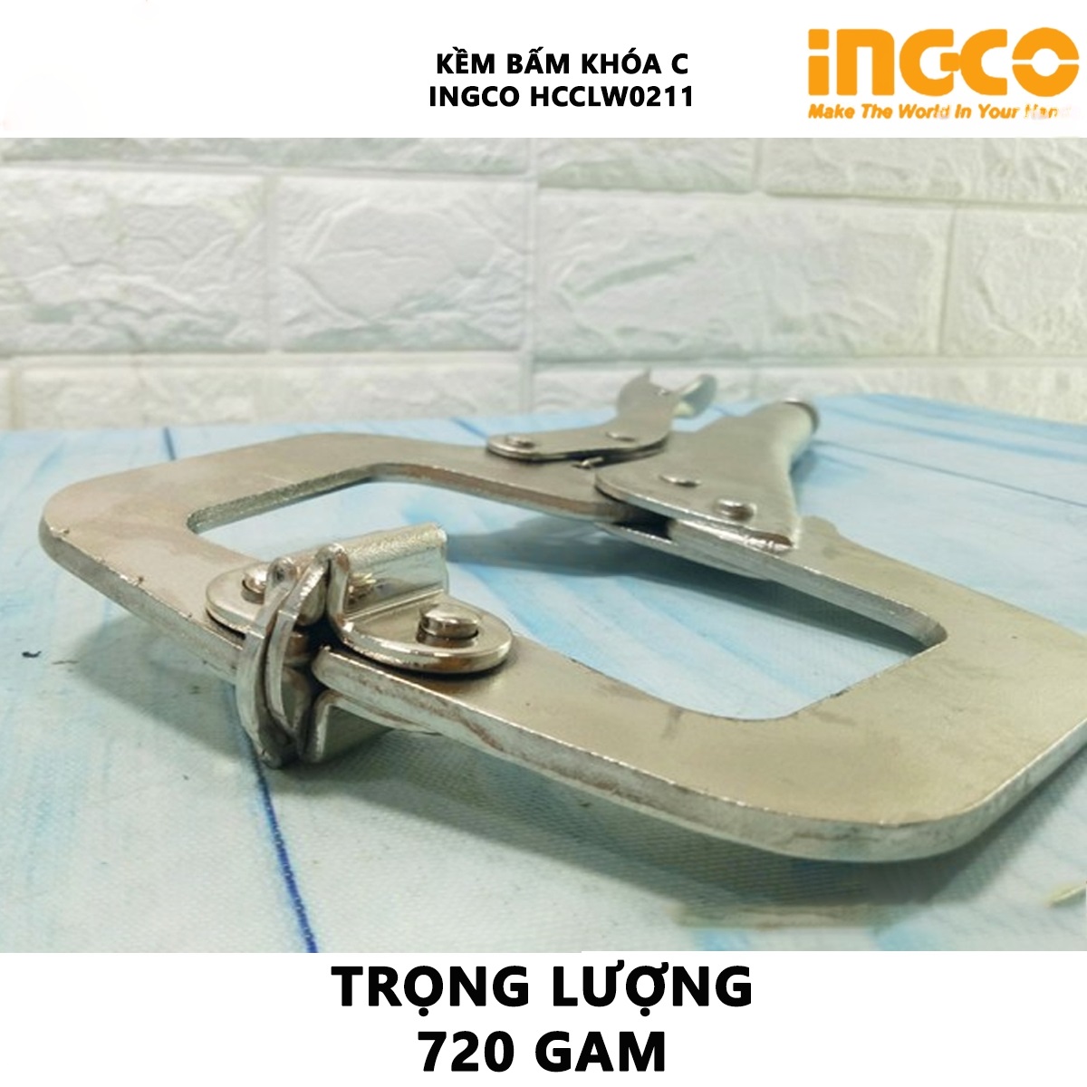 Hình ảnh 5 của mặt hàng Kềm bấm khóa C (11 inch) Ingco HCCLW0211