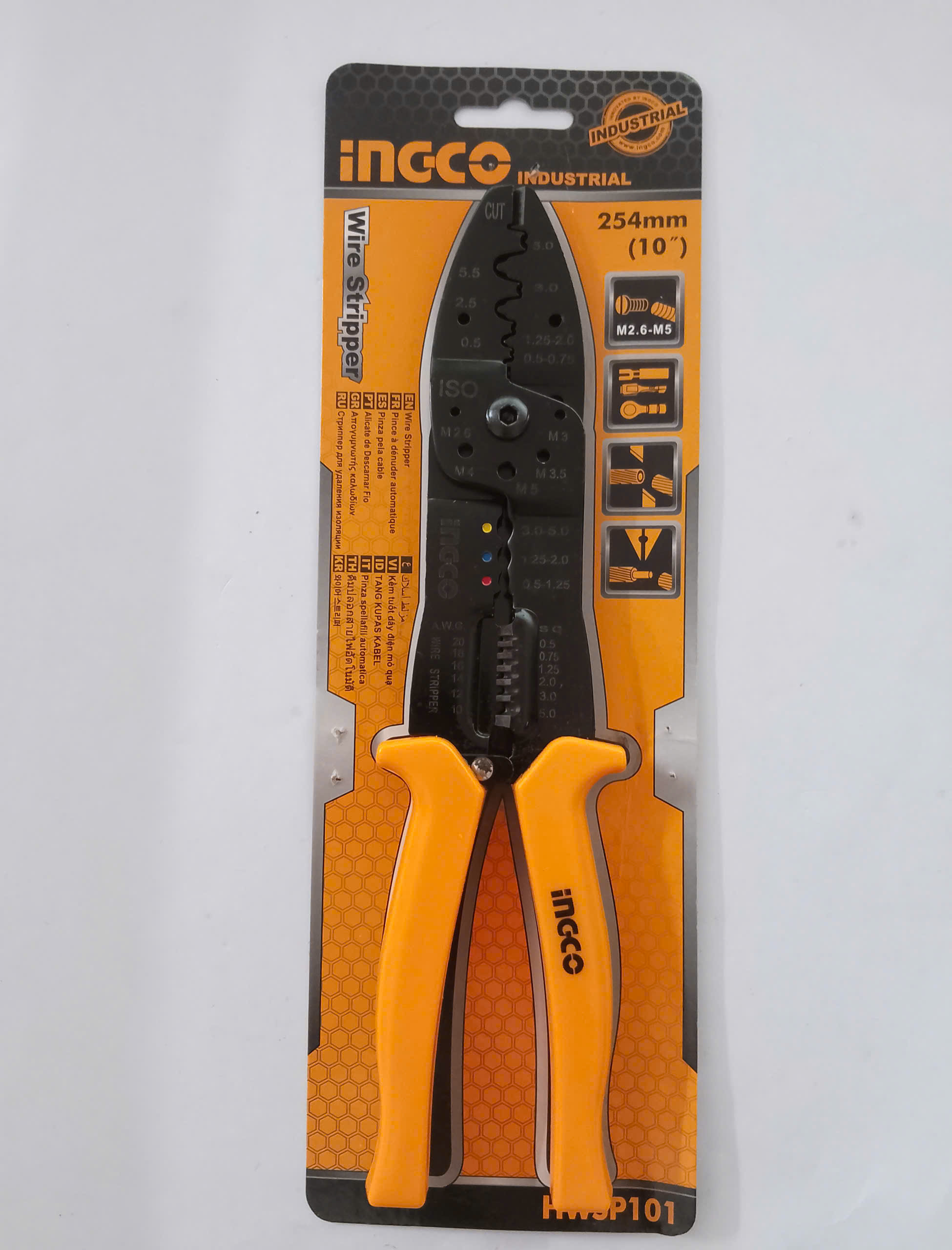 Hình ảnh 11 của mặt hàng Kềm tuốt dây điện đa năng 10"/250mm Ingco HWSP101
