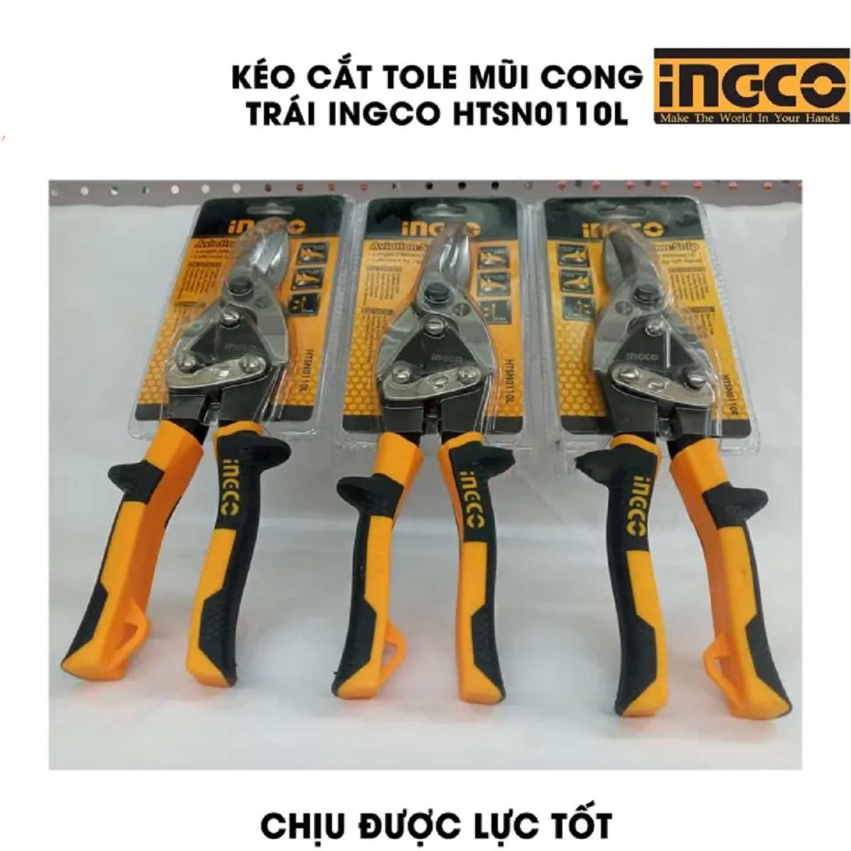 Hình ảnh 4 của mặt hàng Kéo cắt tole (cắt trái) Ingco HTSN0110L