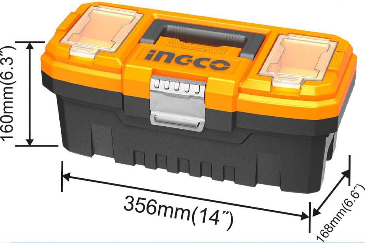 Hình ảnh 1 của mặt hàng Hộp nhựa đựng công cụ 14" (khóa kim loại) Ingco PBX1402