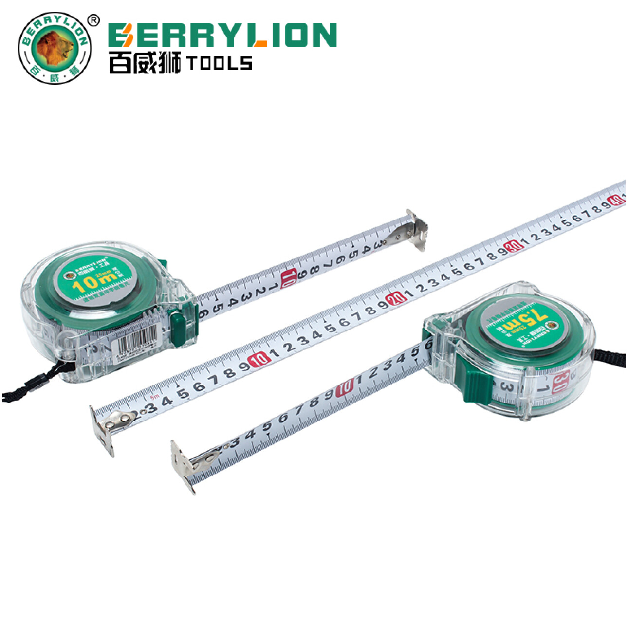 Hình ảnh 3 của mặt hàng Thước cuộn vỏ trong suốt in 2 mặt hệ inch 10m* 25mm Berrylion 070509251