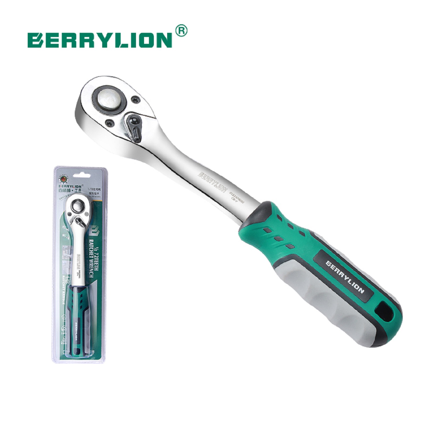 Hình ảnh 1 của mặt hàng Cần xiết 3/8" 72 răng cán cong Berrylion 081406002