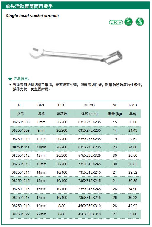 Hình ảnh 1 của mặt hàng Cờ lê tuýp đầu lắc léo 12mm Berrylion 082501012