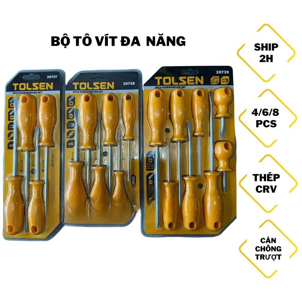 Hình ảnh 9 của mặt hàng BỘ TUA VÍT 4 CÂY TOLSEN 20737