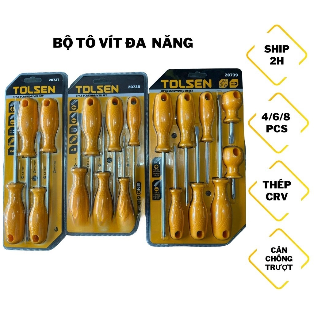 Hình ảnh 6 của mặt hàng BỘ TUA VÍT 8 CÂY TOLSEN 20739