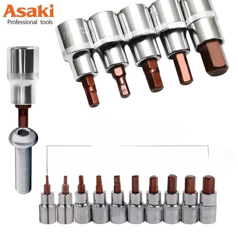 Hình ảnh 8 của mặt hàng Đầu tuýp gắn mũi lục giác (thép S2) T25x 38mm Asaki AK-7335