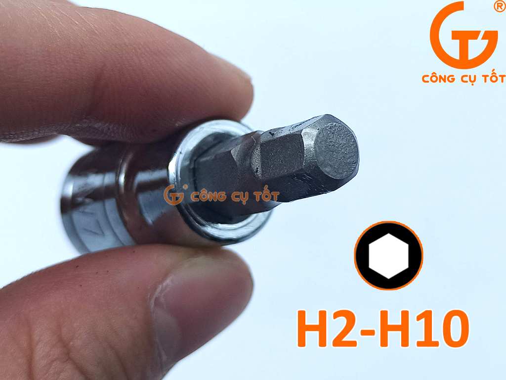 Hình ảnh 5 của mặt hàng Đầu tuýp 3/8" gắn mũi lục giác (thép S2) H8x50mm Asaki AK-7357