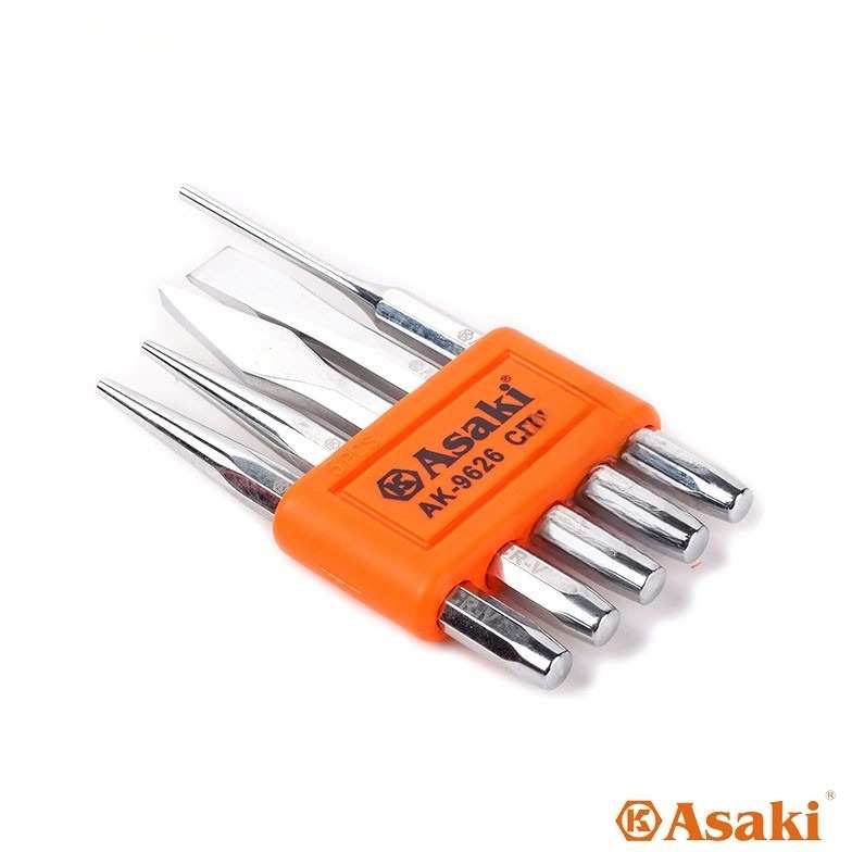 Hình ảnh 13 của mặt hàng Bộ 5 mũi đục và đột lỗ Asaki AK-9626