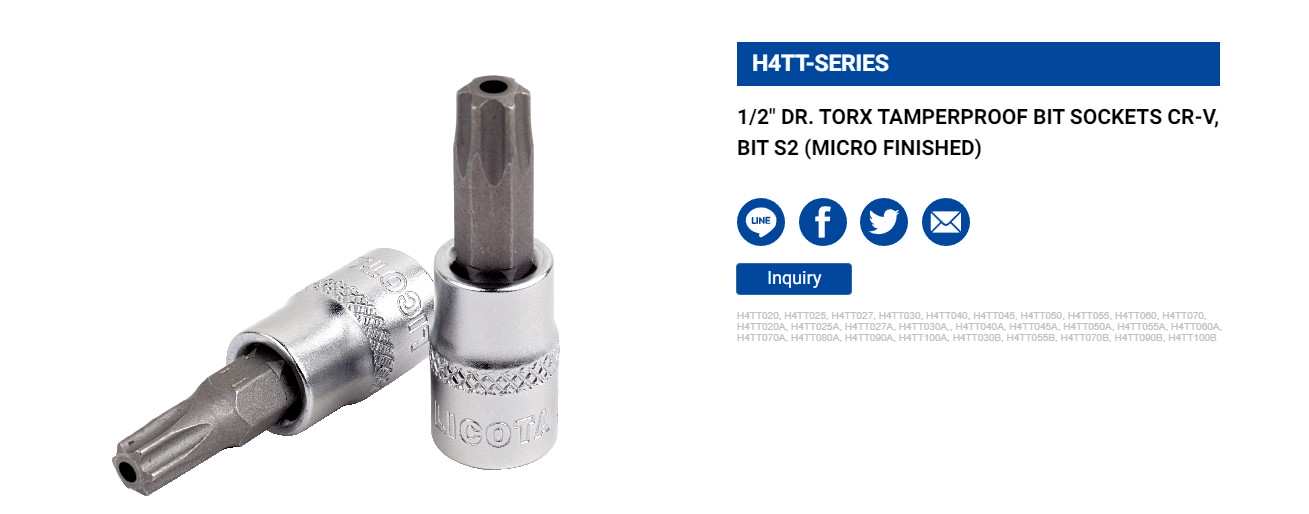 Hình ảnh 1 của mặt hàng Đầu típ LICOTA 1/2" Bông mai T25 CÓ LỖ