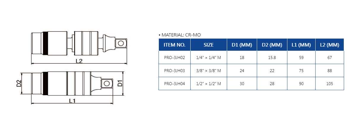 Hình ảnh 6 của mặt hàng Đầu khẩu lắc léo khớp bi 1/2" × 1/2" LICOTA