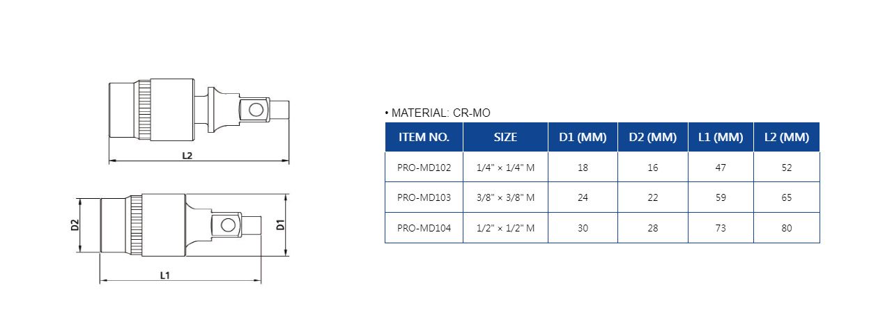 Hình ảnh 5 của mặt hàng Đầu khẩu lắc léo khớp bi 1/2"x1/2" LICOTA