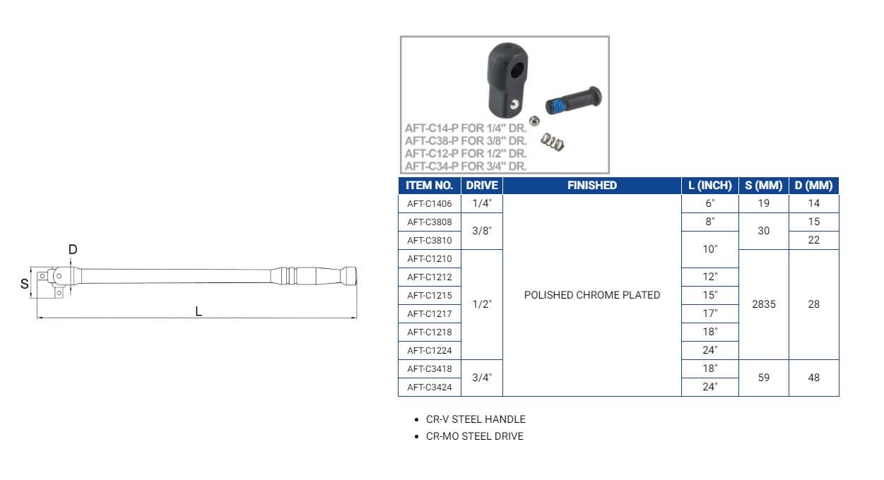 Hình ảnh 2 của mặt hàng Cần siết lực lắc léo 3/8" x 10" LICOTA