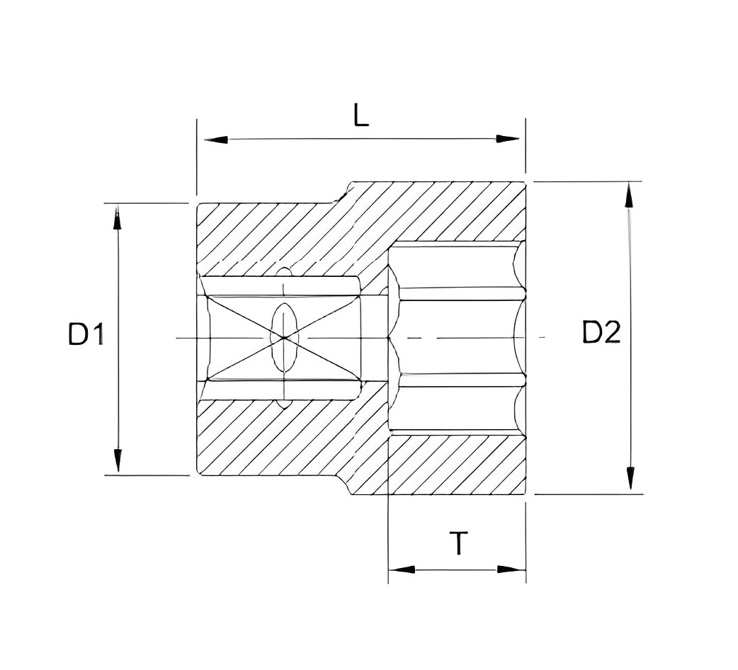 Hình ảnh 1 của mặt hàng Đầu tuýp 3/8" 6 góc Flank 15mm LICOTA