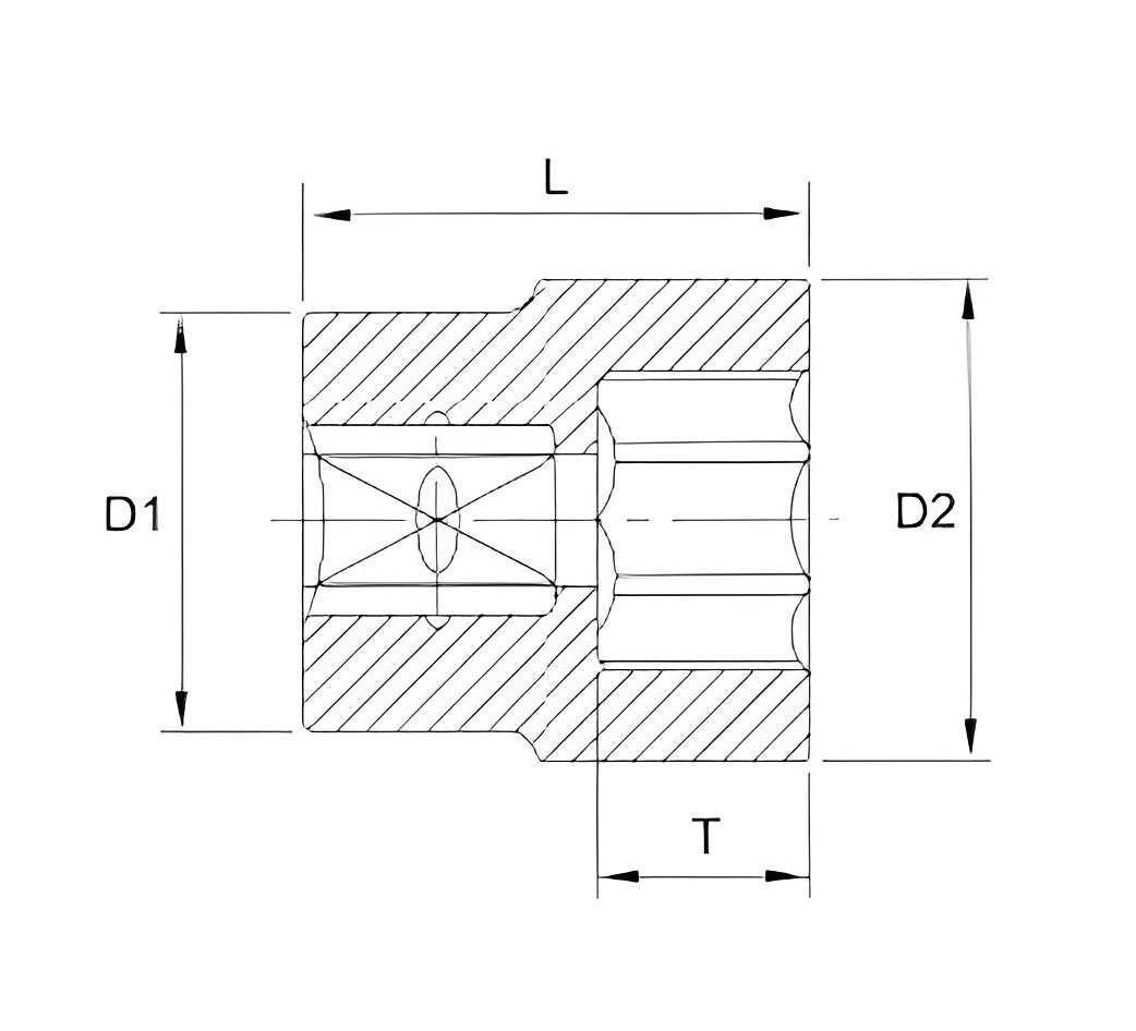 Hình ảnh 1 của mặt hàng Đầu tuýp 3/8" 6 góc Flank 11/16" LICOTA