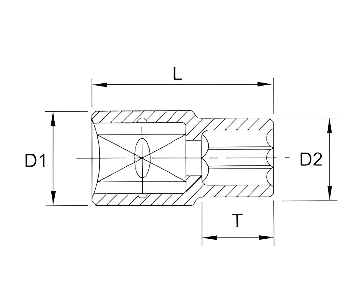 Hình ảnh 1 của mặt hàng Đầu tuýp 3/8" 6 góc Flank 1/2" LICOTA