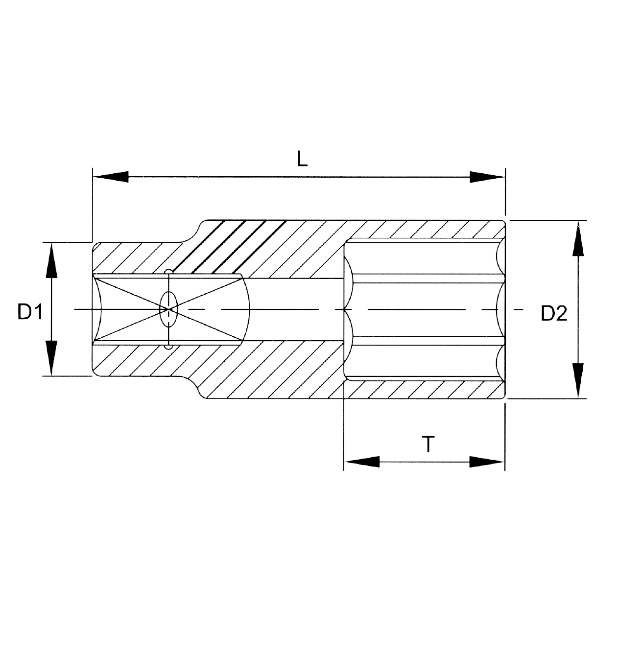 Hình ảnh 1 của mặt hàng Đầu tuýp dài 3/8" 6 góc Flank 24mm LICOTA