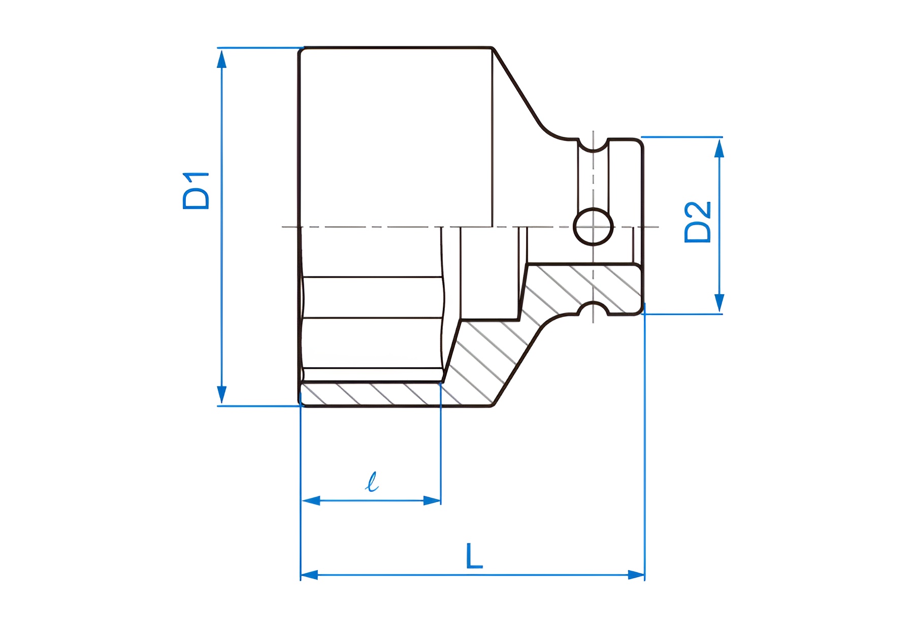 Hình ảnh 1 của mặt hàng Tube Kingtony 1/2" đen 23 (H) 453523M