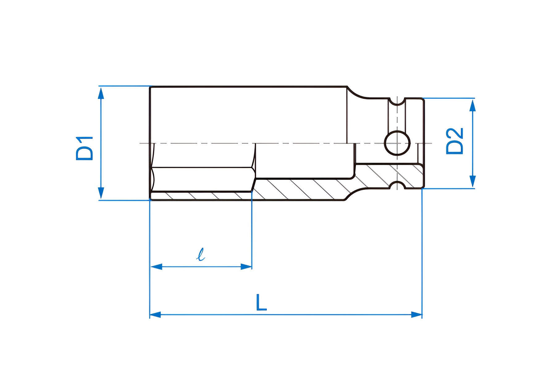 Hình ảnh 1 của mặt hàng Tube Kingtony 1/2" đen dài mỏng 21 493521M