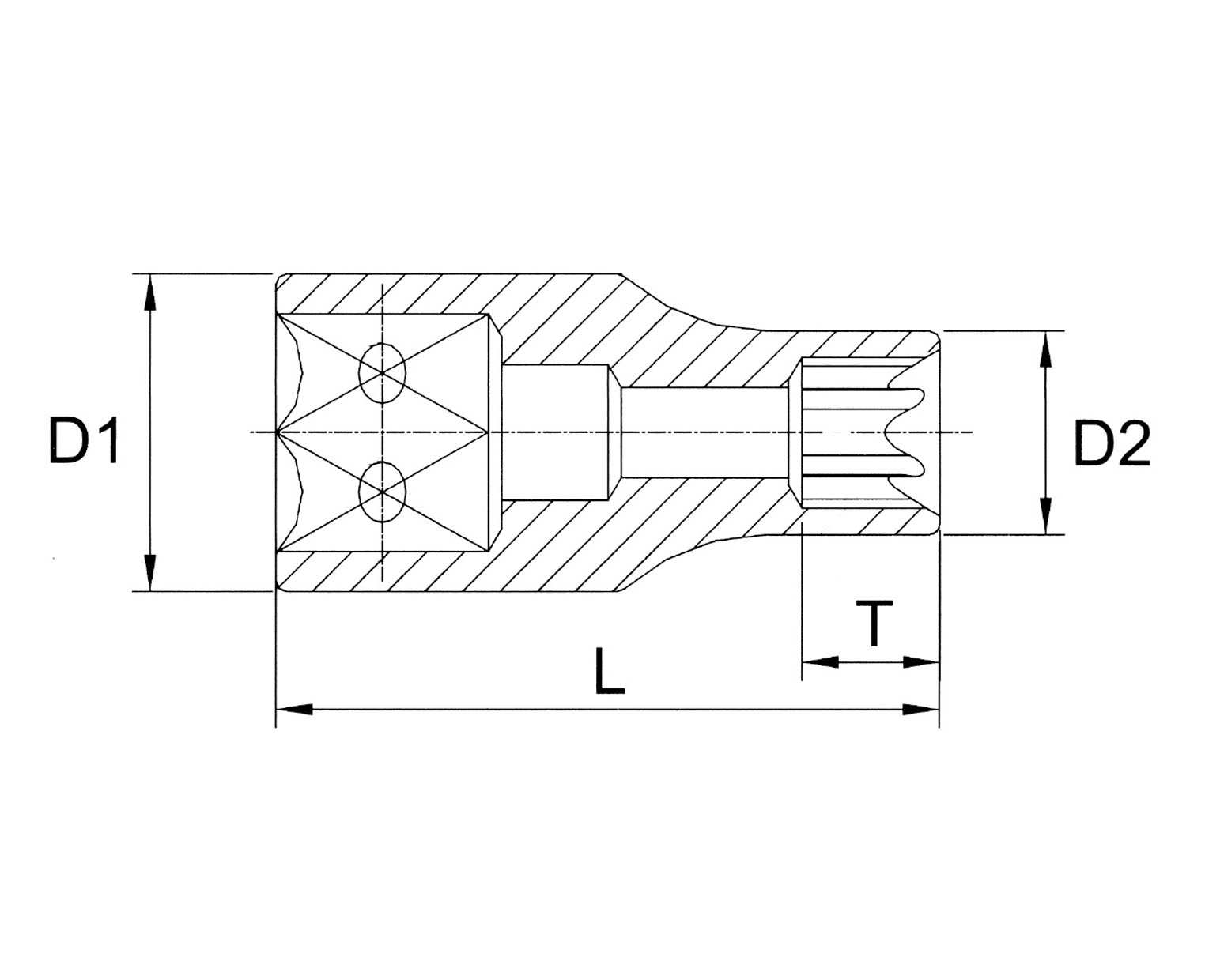 Hình ảnh 1 của mặt hàng Bộ 14 đầu tuýp Torx, tuýp mũi vít 1/4" LICOTA