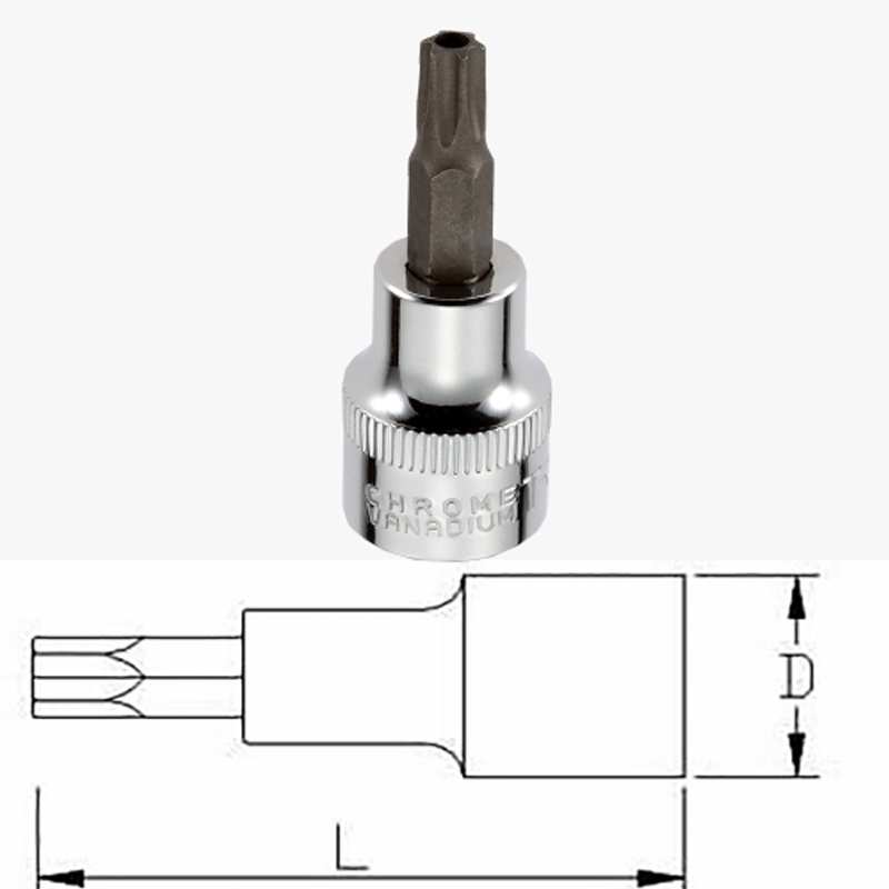 Hình ảnh 1 của mặt hàng Đầu tuýp 3/8" mũi vít bông có lỗ T55H LICOTA