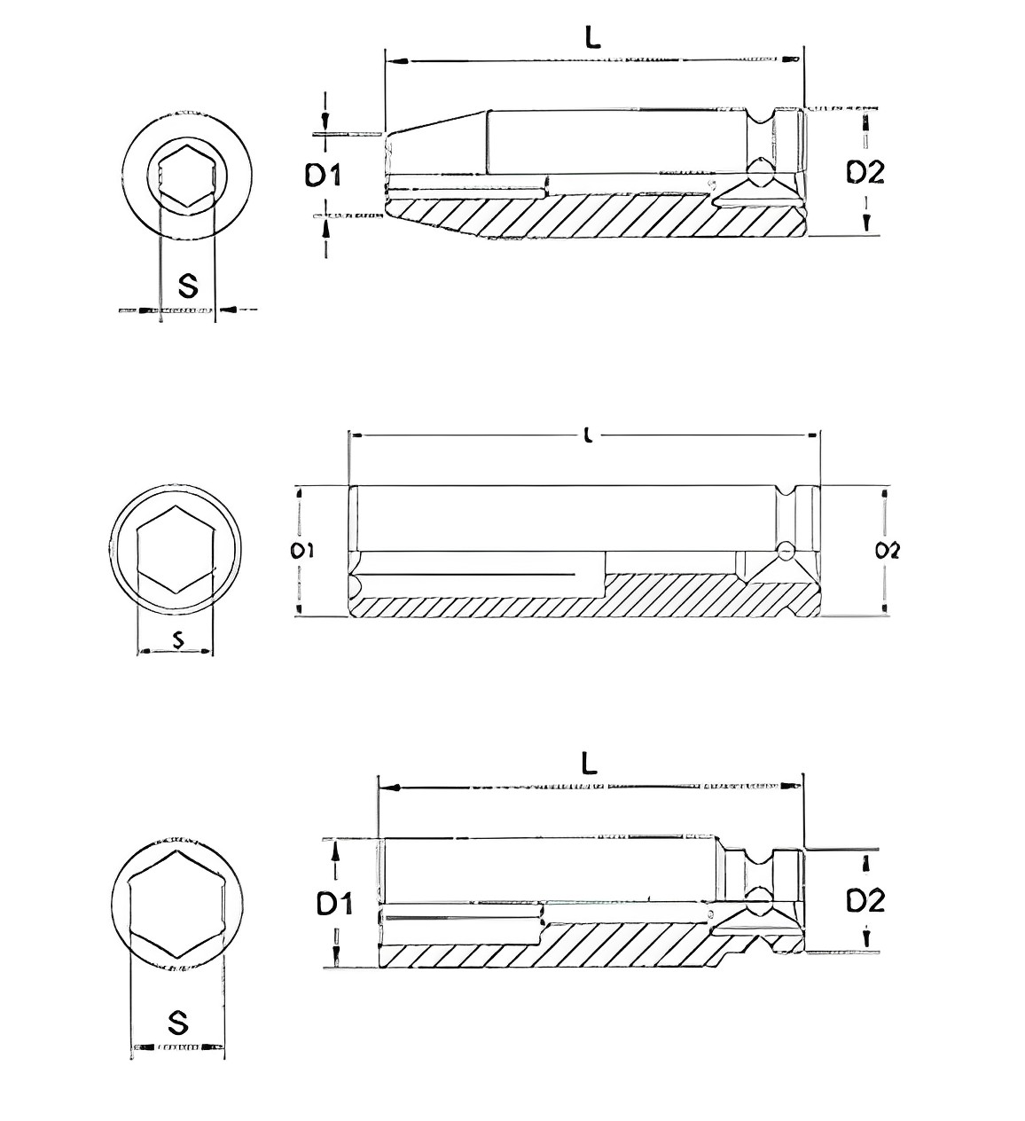 Hình ảnh 1 của mặt hàng Đầu tuýp đen dài 3/8" 6 góc Flank 19mm LICOTA