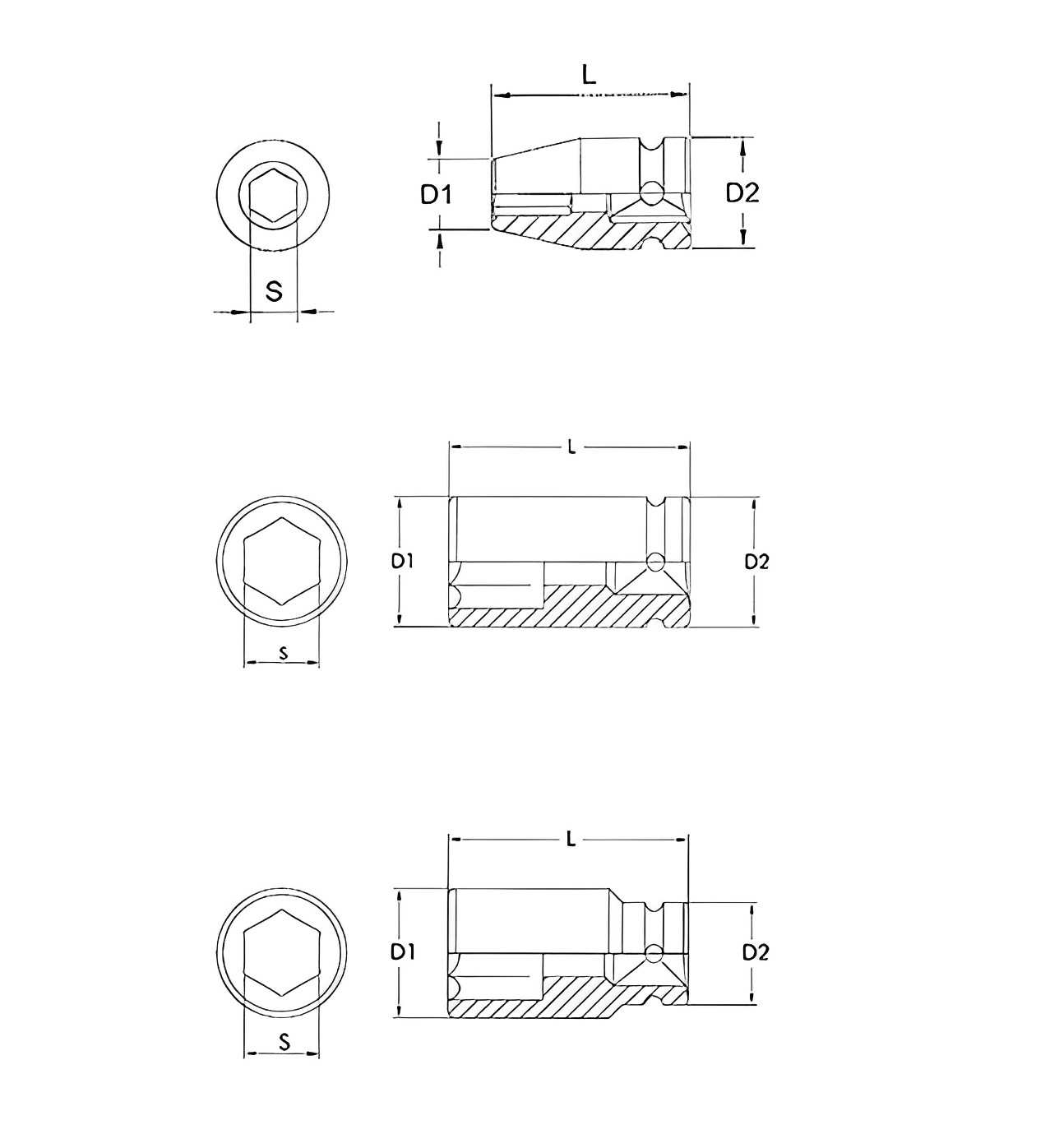 Hình ảnh 1 của mặt hàng Đầu tuýp đen 3/8" 6 góc Flank 13/16" LICOTA