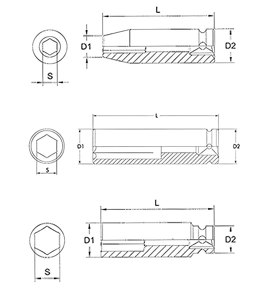 Hình ảnh 1 của mặt hàng Đầu tuýp đen dài 3/8" 6 góc Flank 13/16" LICOTA