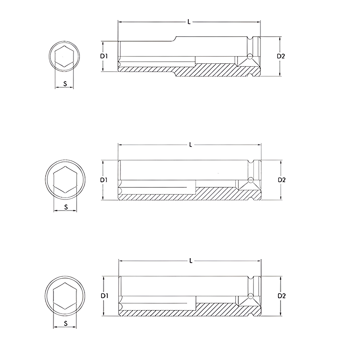 Hình ảnh 1 của mặt hàng Đầu tuýp đen dài 1/2" 6 góc Flank 41mm LICOTA