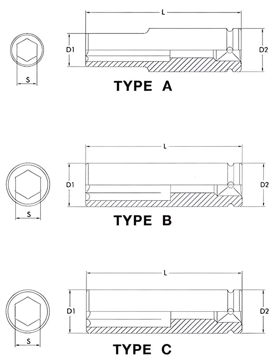 Hình ảnh 1 của mặt hàng Đầu tuýp đen dài 3/4" 6 góc Flank 2" LICOTA