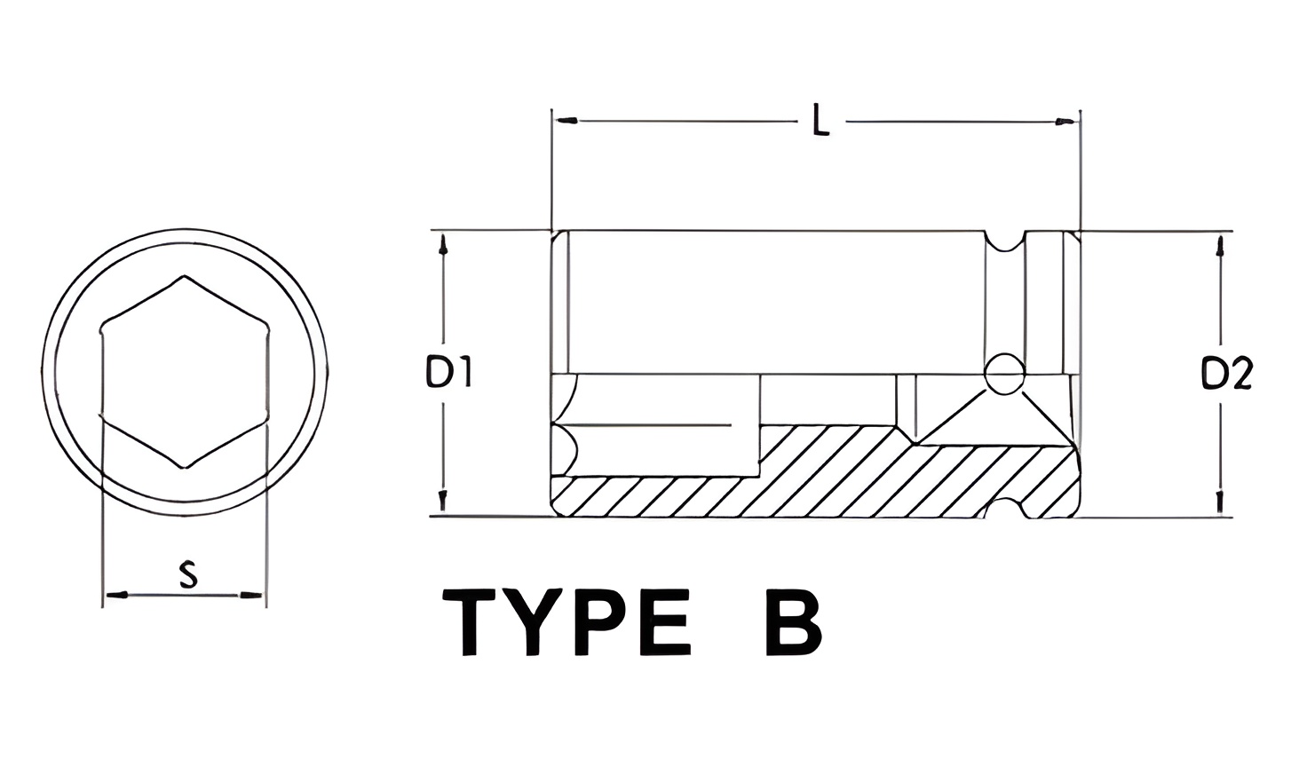 Hình ảnh 1 của mặt hàng Đầu tuýp đen 1" 23mm 6 góc Flank LICOTA