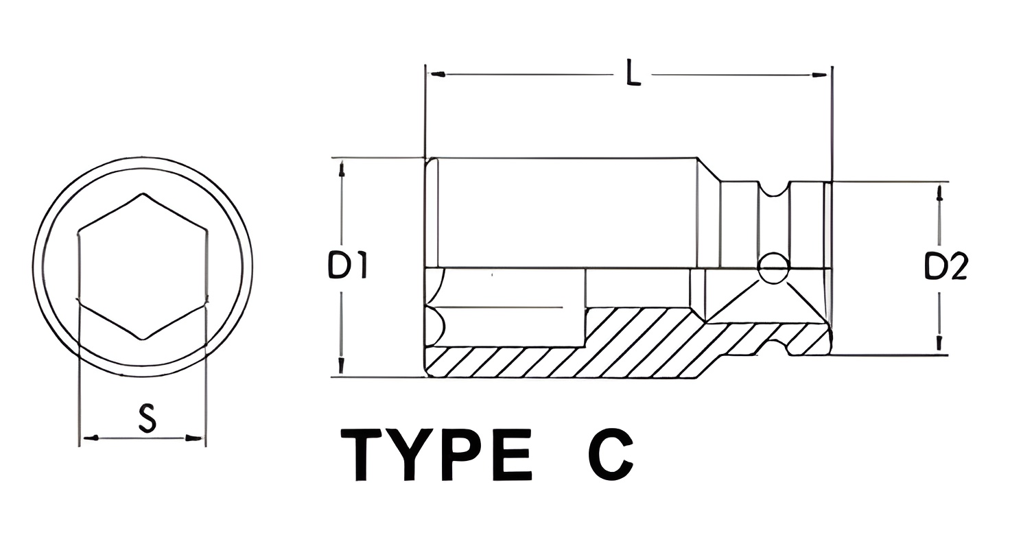 Hình ảnh 1 của mặt hàng Đầu tuýp đen 1" 85mm 6 góc Flank LICOTA