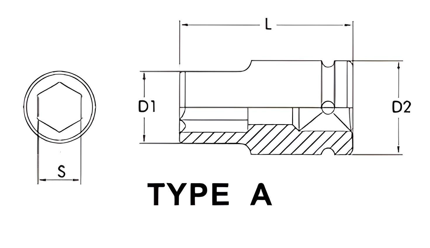 Hình ảnh 1 của mặt hàng Đầu tuýp đen 1" 3/4inch 6 góc Flank LICOTA