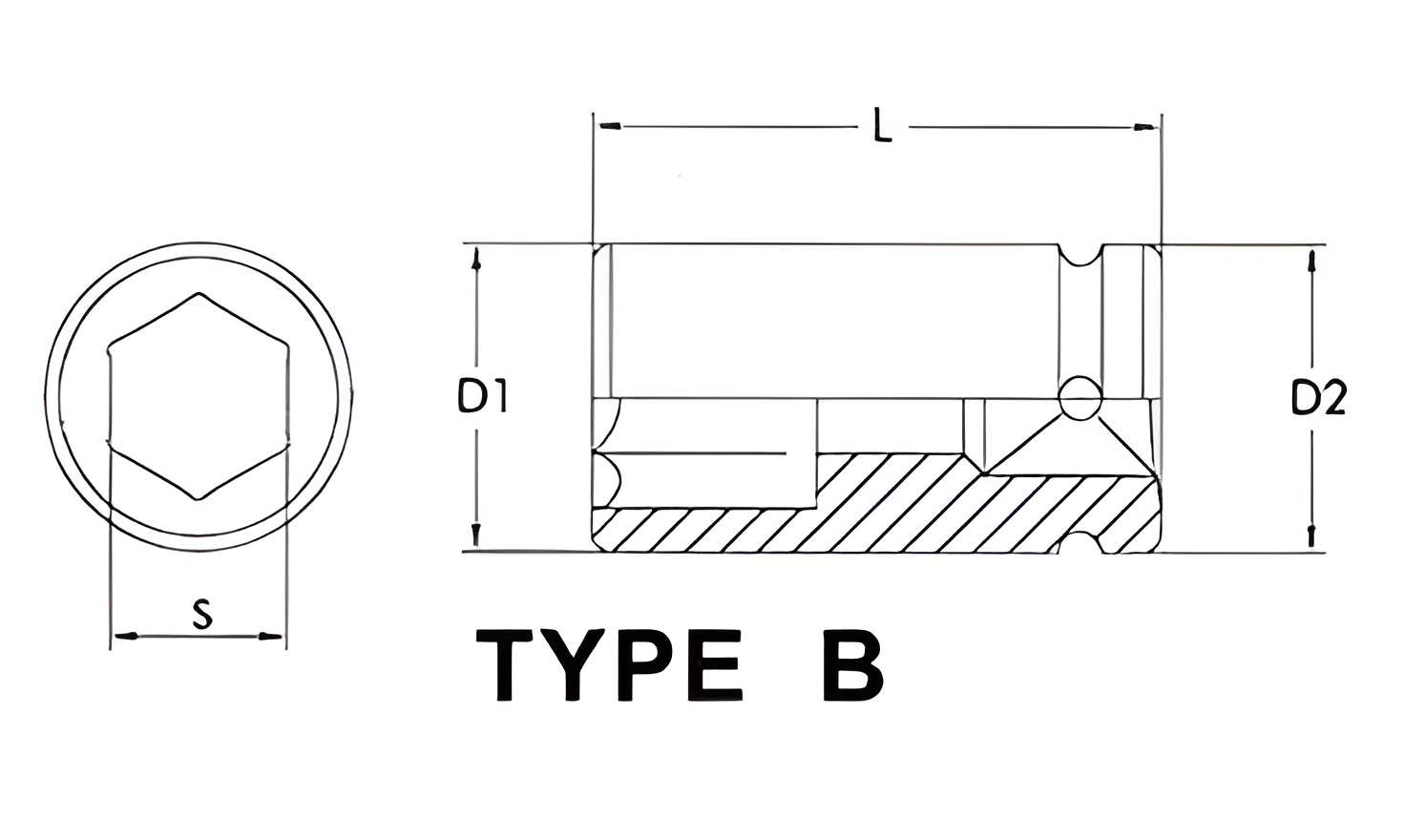 Hình ảnh 1 của mặt hàng Đầu tuýp đen 1" 1-1/4inch 6 góc Flank LICOTA