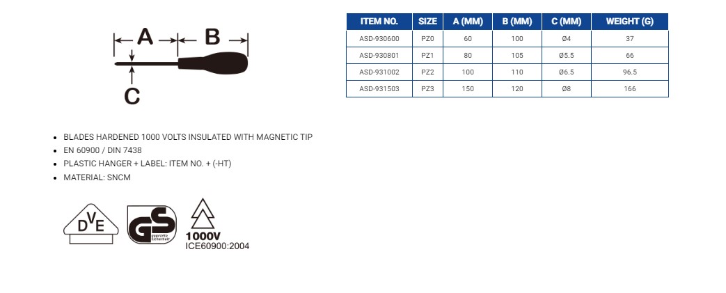 Hình ảnh 1 của mặt hàng Tua vít hai màu 10cm PZ2 LICOTA