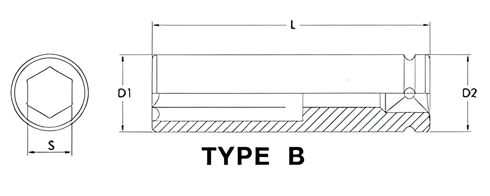 Hình ảnh 1 của mặt hàng Đầu tuýp đen dài 1" 1-1/4inch 6 góc Flank LICOTA