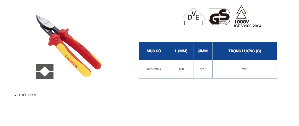 Hình ảnh 1 của mặt hàng Kìm tuốt dây LICOTA APT-37009