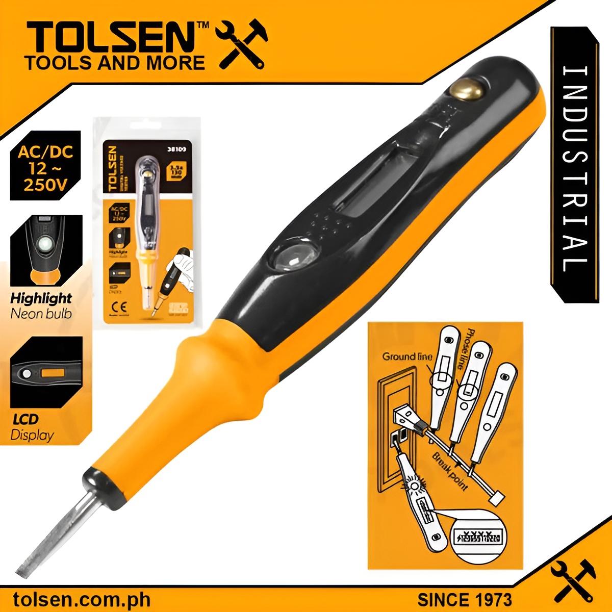 Hình ảnh 1 của mặt hàng Bút thử điện kỹ thuật số Tolsen 38109