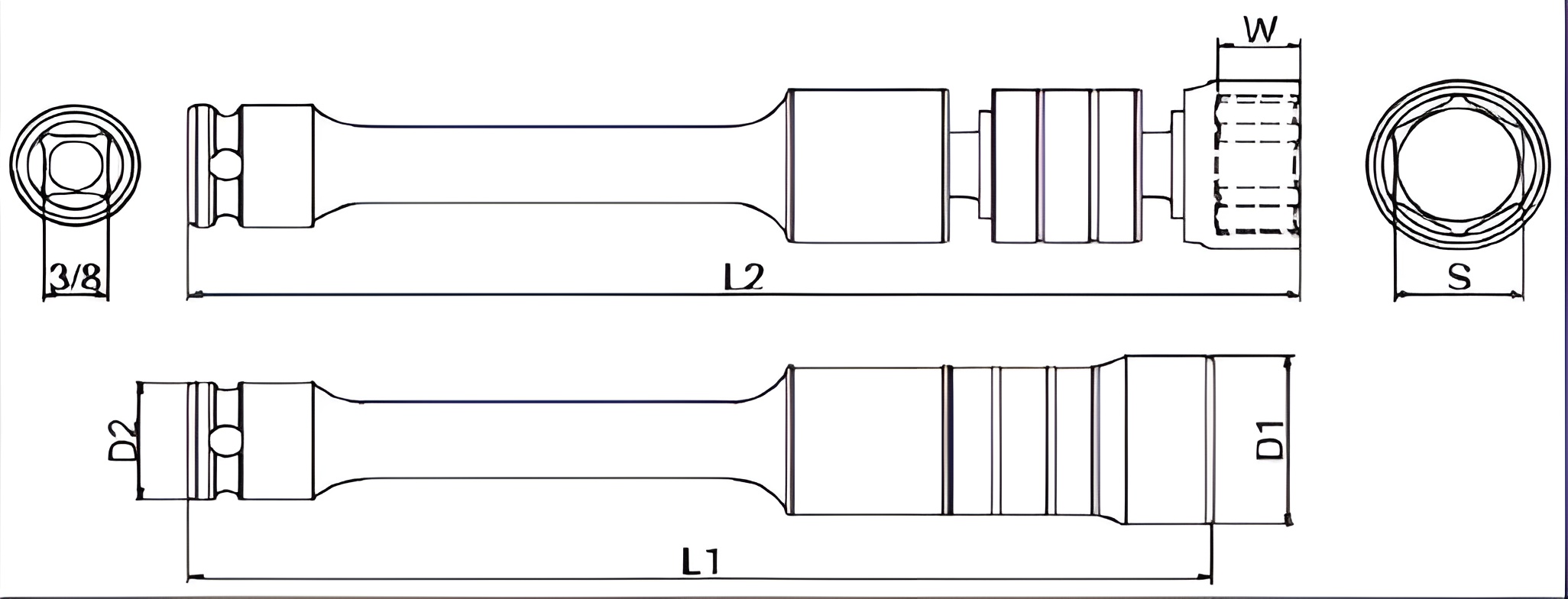 Hình ảnh 1 của mặt hàng Đầu tuýp vặn ốc 3/8" lắc léo 13mm dài 11inch LICOTA