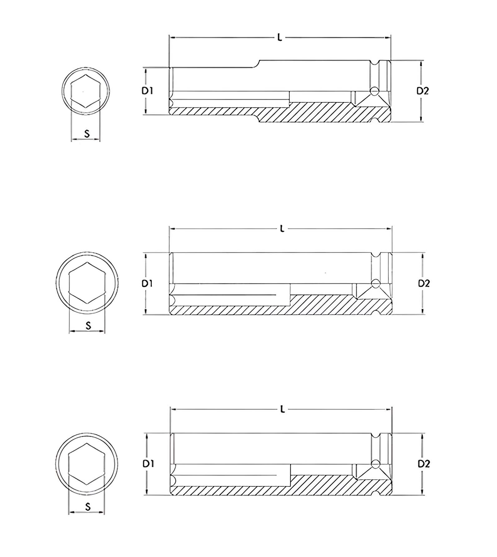 Hình ảnh 1 của mặt hàng Bộ 10 đầu tuýp dài 1/2" LICOTA