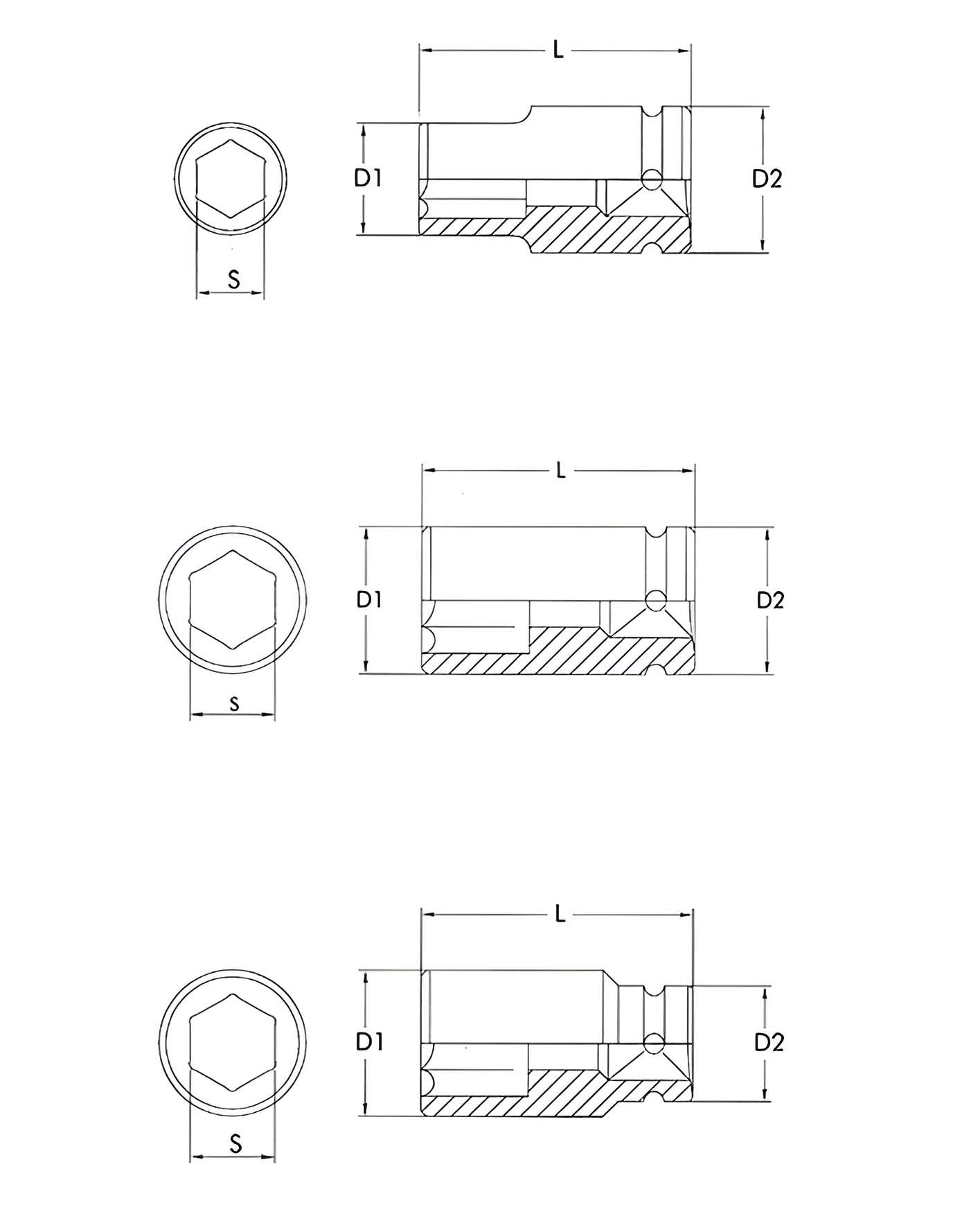 Hình ảnh 1 của mặt hàng Bộ 8 đầu tuýp 3/4" 26-38mm LICOTA