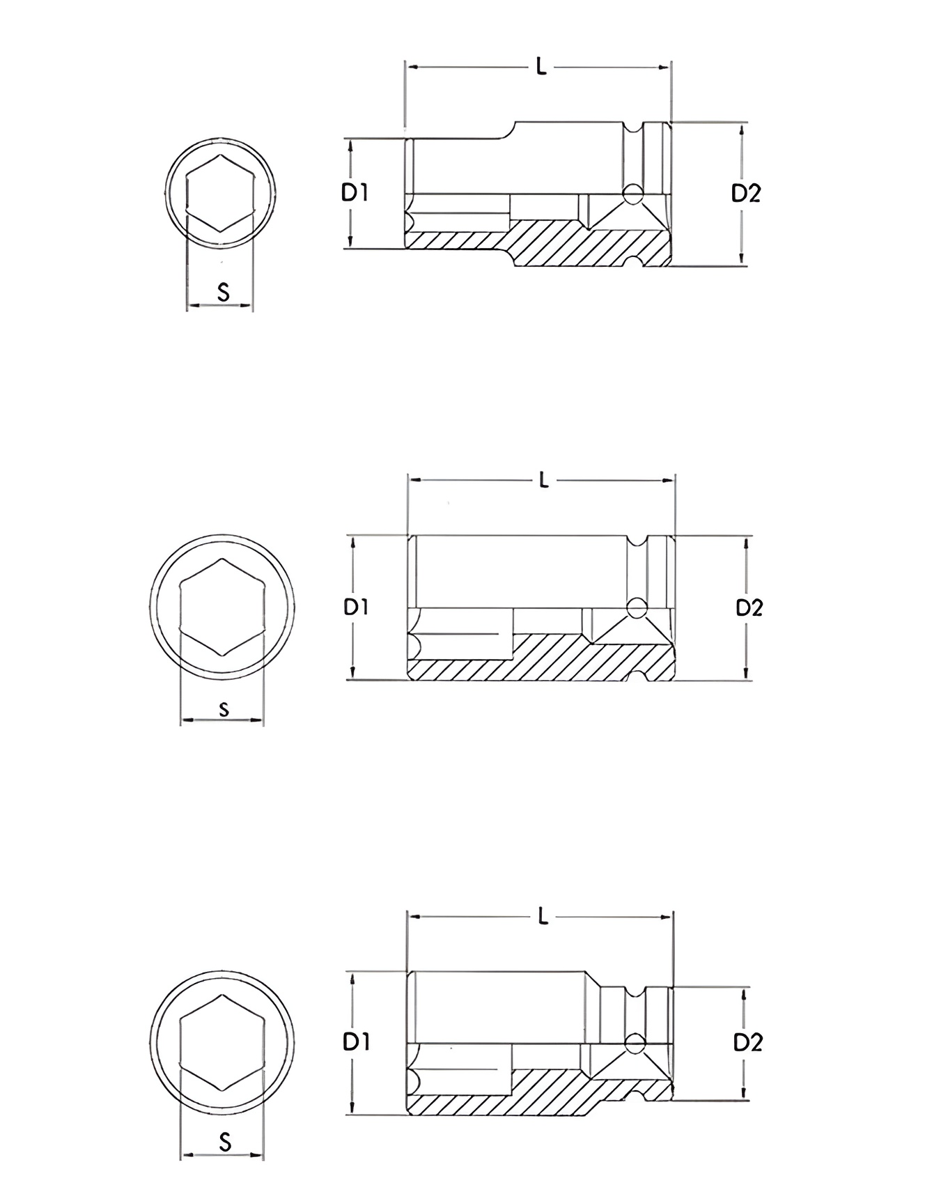 Hình ảnh 1 của mặt hàng Bộ 9 đầu tuýp 1" 24-50mm LICOTA